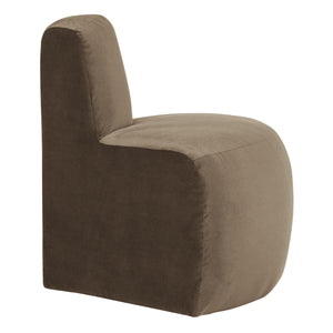 WOOOD Mojo Base eetbank hoek rond rugleuning velvet Taupe