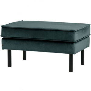WOOOD Rodeo hocker velvet Groenblauw
