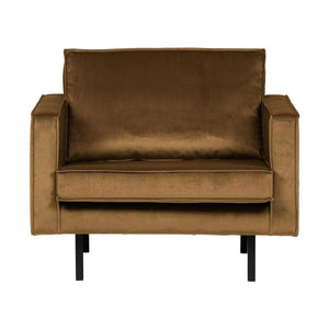 WOOOD Rodeo fauteuil velvet Honinggeel