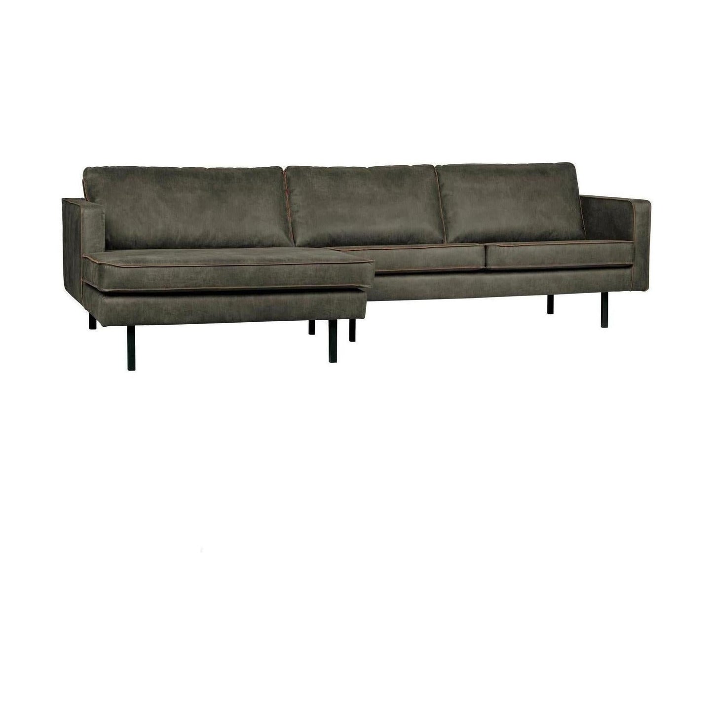 WOOOD Rodeo bank chaise longue links eco-leer Army