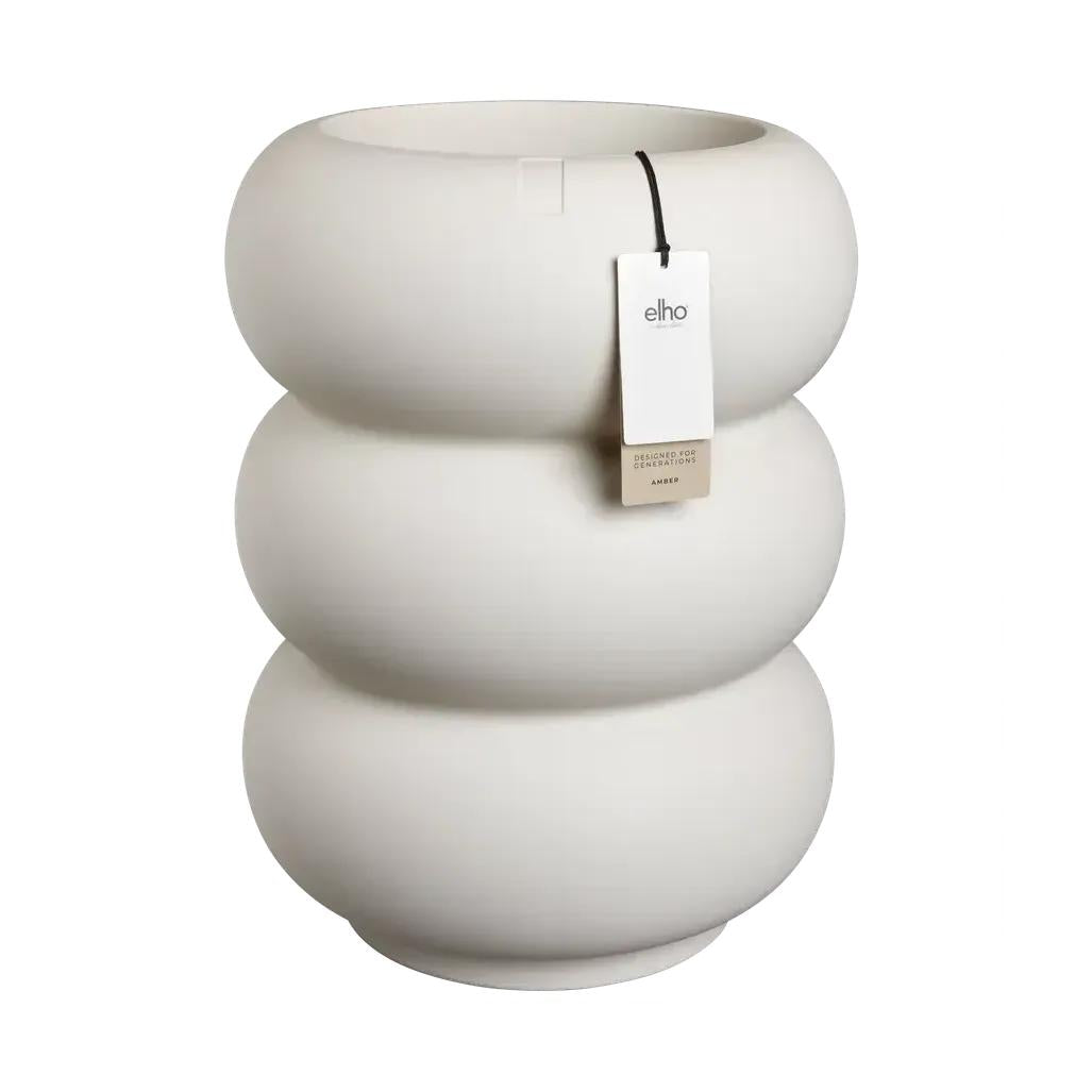 Elho Amber Roll High bloempot Ø43 cm Linnen White