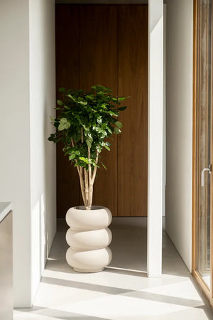 Elho Amber Roll High bloempot Ø43 cm Linnen White