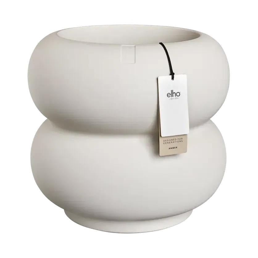 Elho Amber Roll Low bloempot Ø43 cm Linnen White