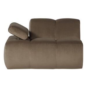 WOOOD Mojo 1-zits bank arm links velvet Taupe