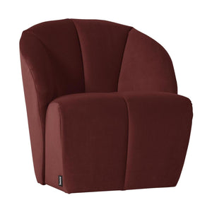 WOOOD Mojo draaifauteuil velvet Kastanjebruin