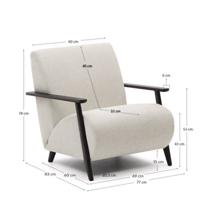 Kave Home Meghan fauteuil Pearl zwart