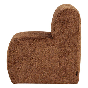 WOOOD Mojo Base eetkamerbank 84 cm met rugleuning wollig Roestbruin