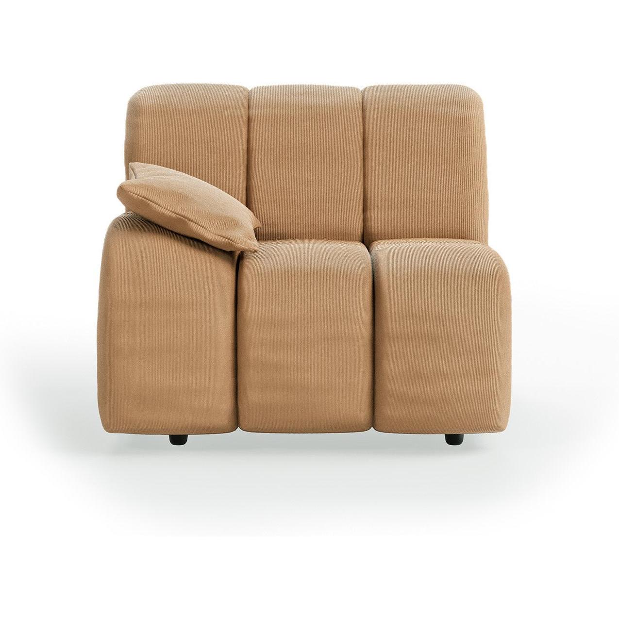 HKliving Wave bank left low arm Corduroy Rib Brown