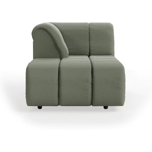 HKliving Wave bank left divan Linen Army Green