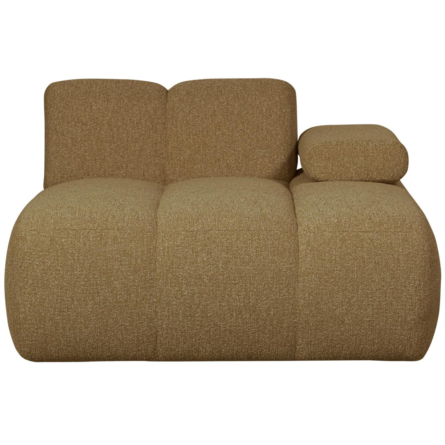 WOOOD Mojo chaise longue bank arm rechts bouclé Geel/Bruin Melange