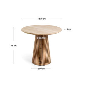 Kave Home Jeanette eettafel Ø90 cm Naturel