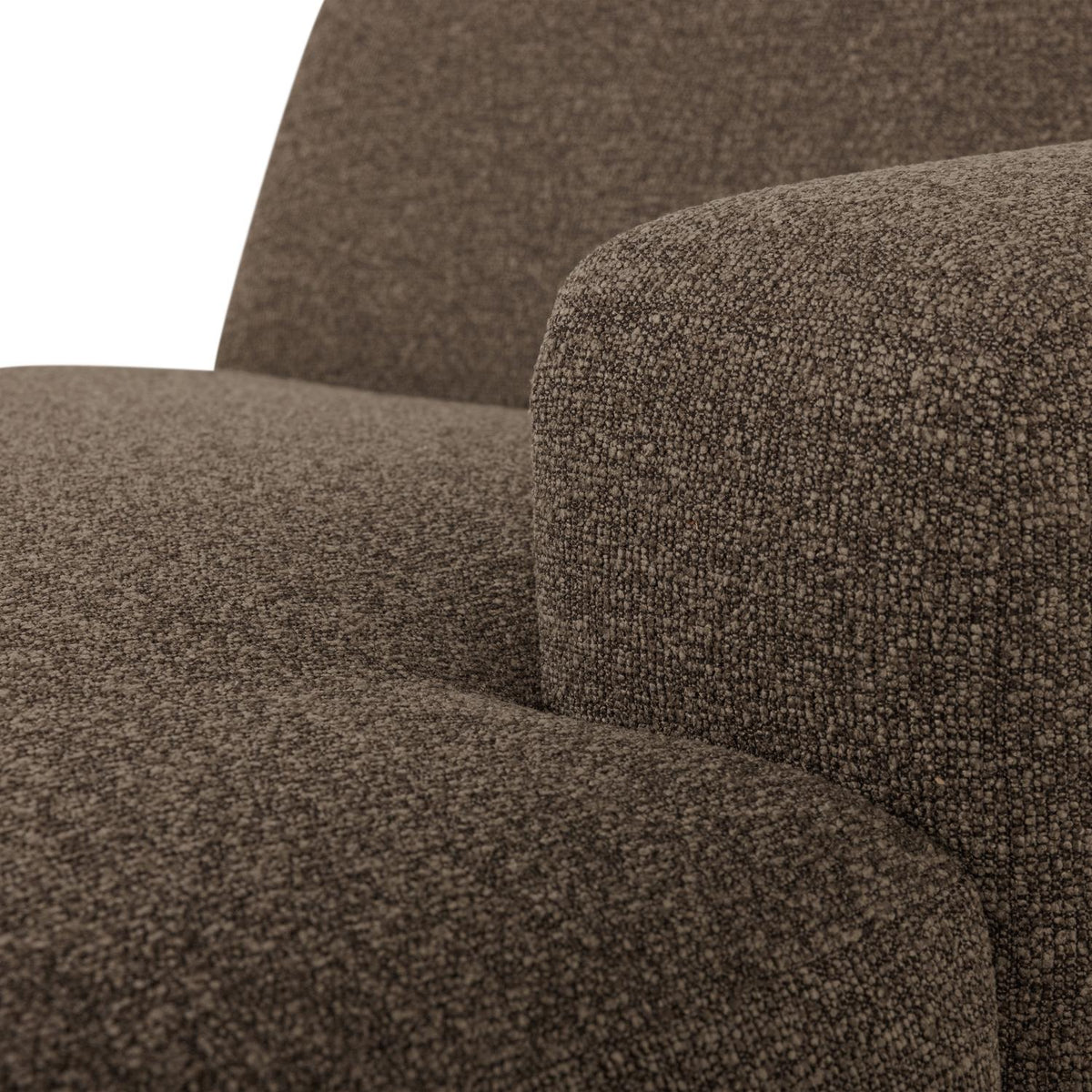 WOOOD Mojo Base chaise longue bank arm rechts bouclé Bruin