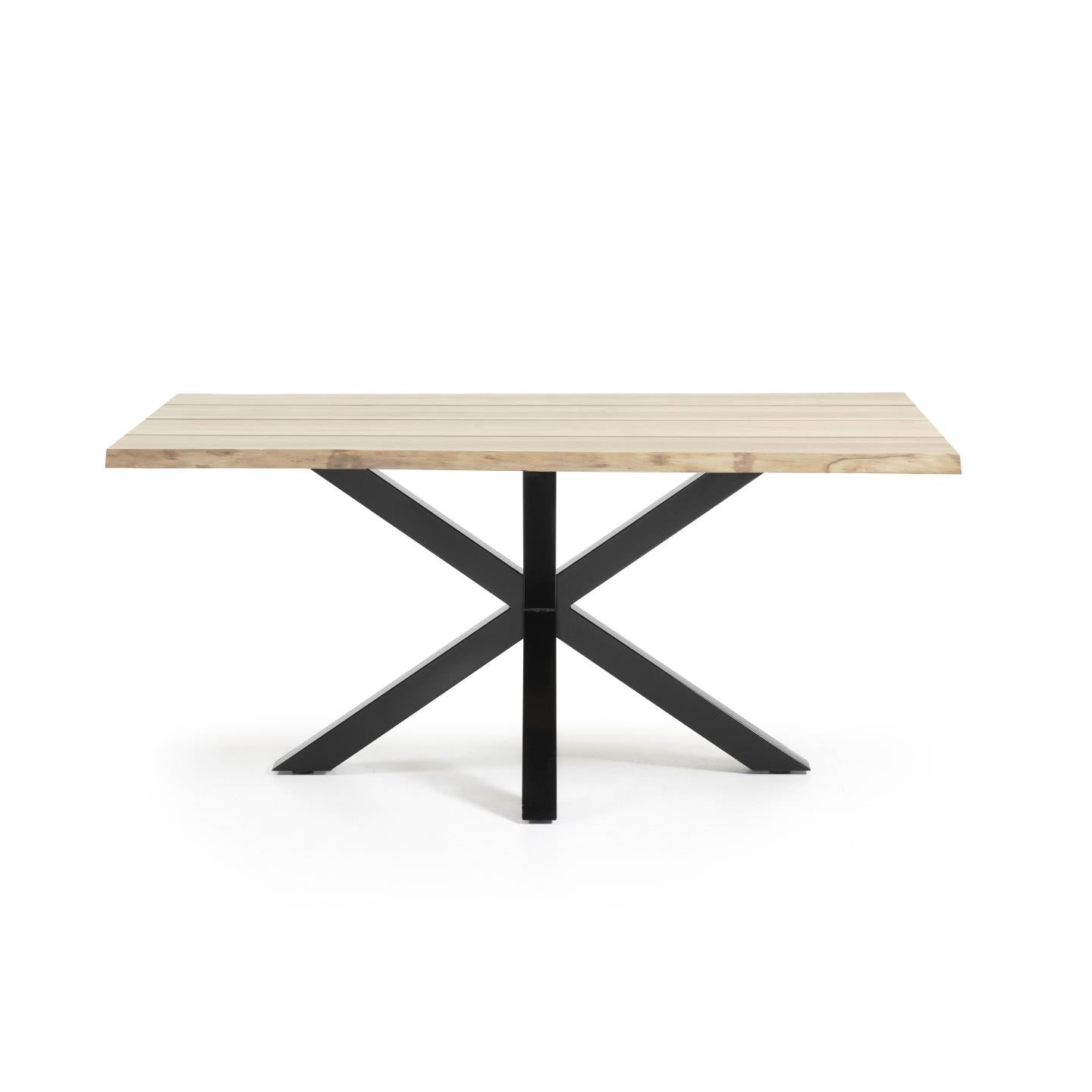 Kave Home Argo eettafel rechthoek 160x90 cm Natural light/Black