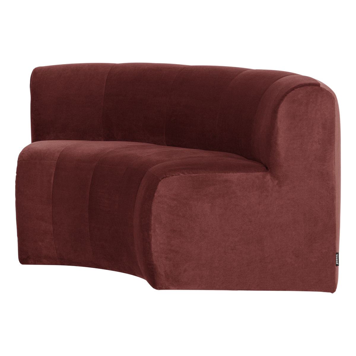 WOOOD Mojo Base eetbank halfronde hoek rugleuning velvet Kastanjebruin