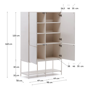 Kave Home Vedrana dressoir met 4 deuren Wit