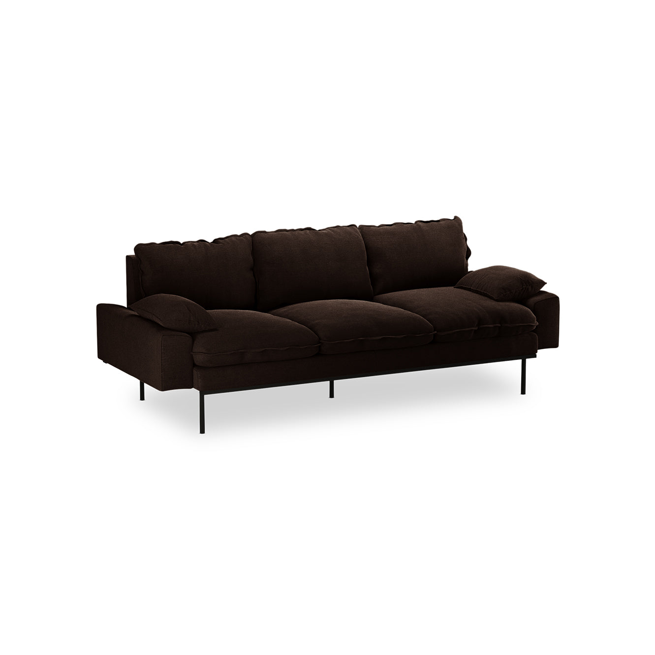 HKliving Retro 3-zitsbank Royal Velvet Espresso