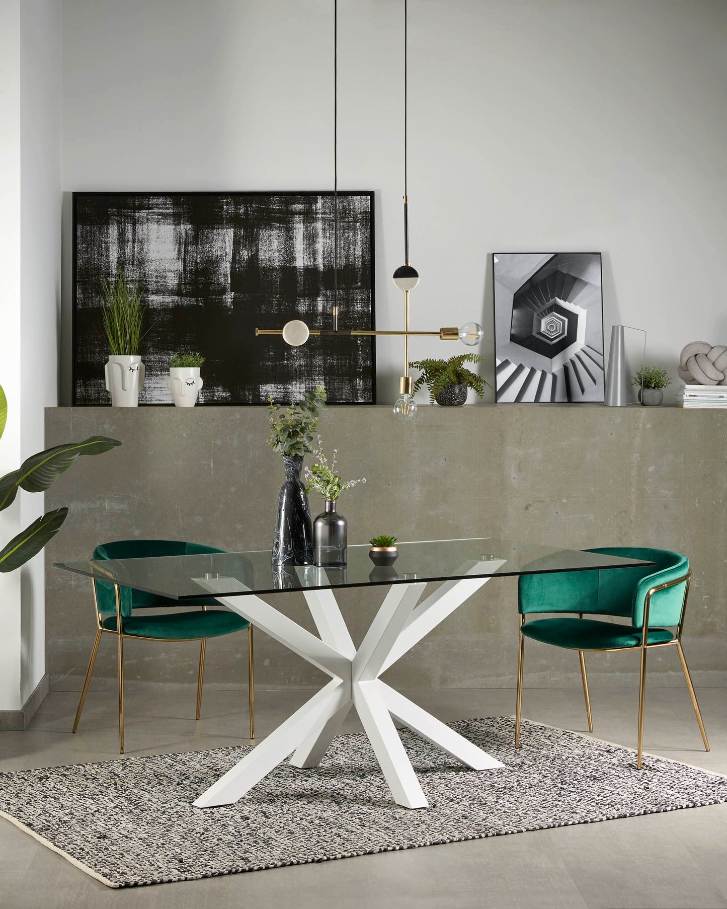 Kave Home Argo eettafel rechthoek 180x100 cm Clear/White