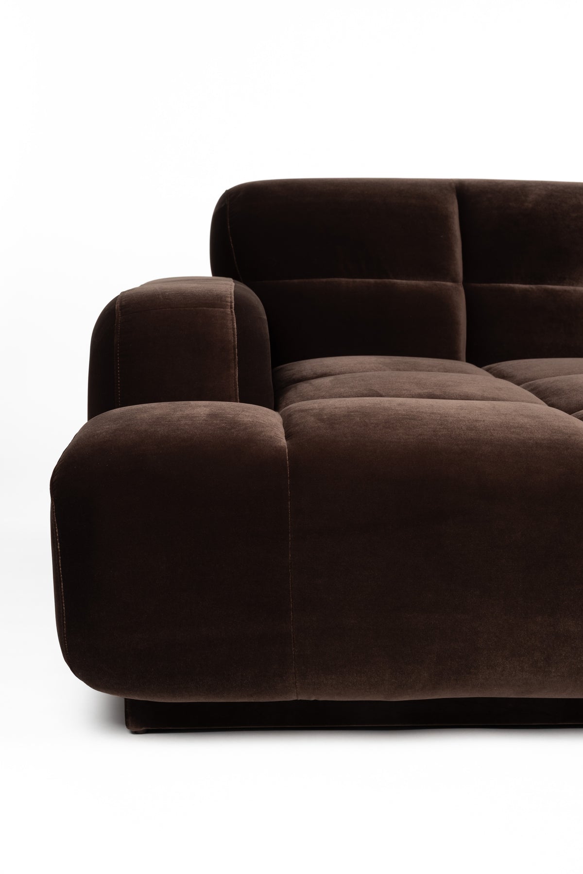 Zuiver Hazel 6-zitsbank Chaise Longue links Bruin
