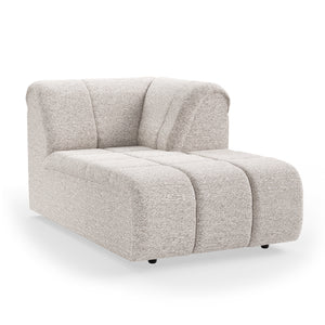 HKliving Wave bank right divan Sneak Light Grey