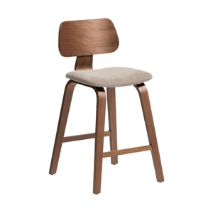 Kave Home Gena barkruk H66 chenille Grey/Dark Brown