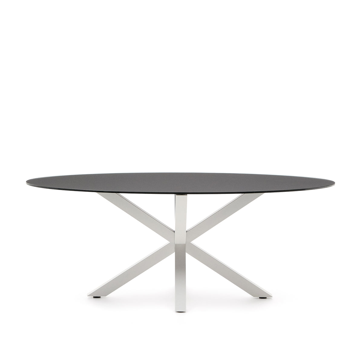 Kave Home Argo eettafel ovaal 200x100 cm Black/White