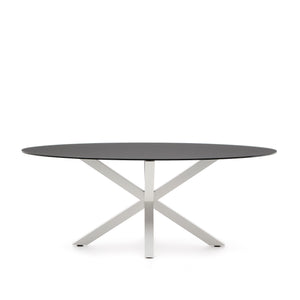 Kave Home Argo eettafel ovaal 200x100 cm Black/White