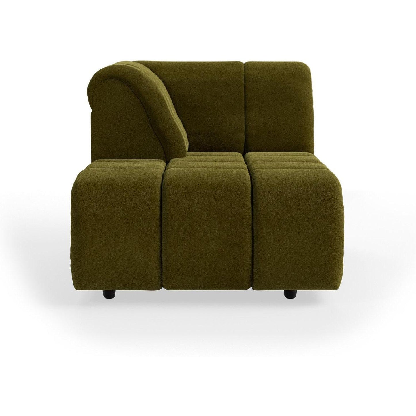 HKliving Wave bank left divan Royal Velvet Olive