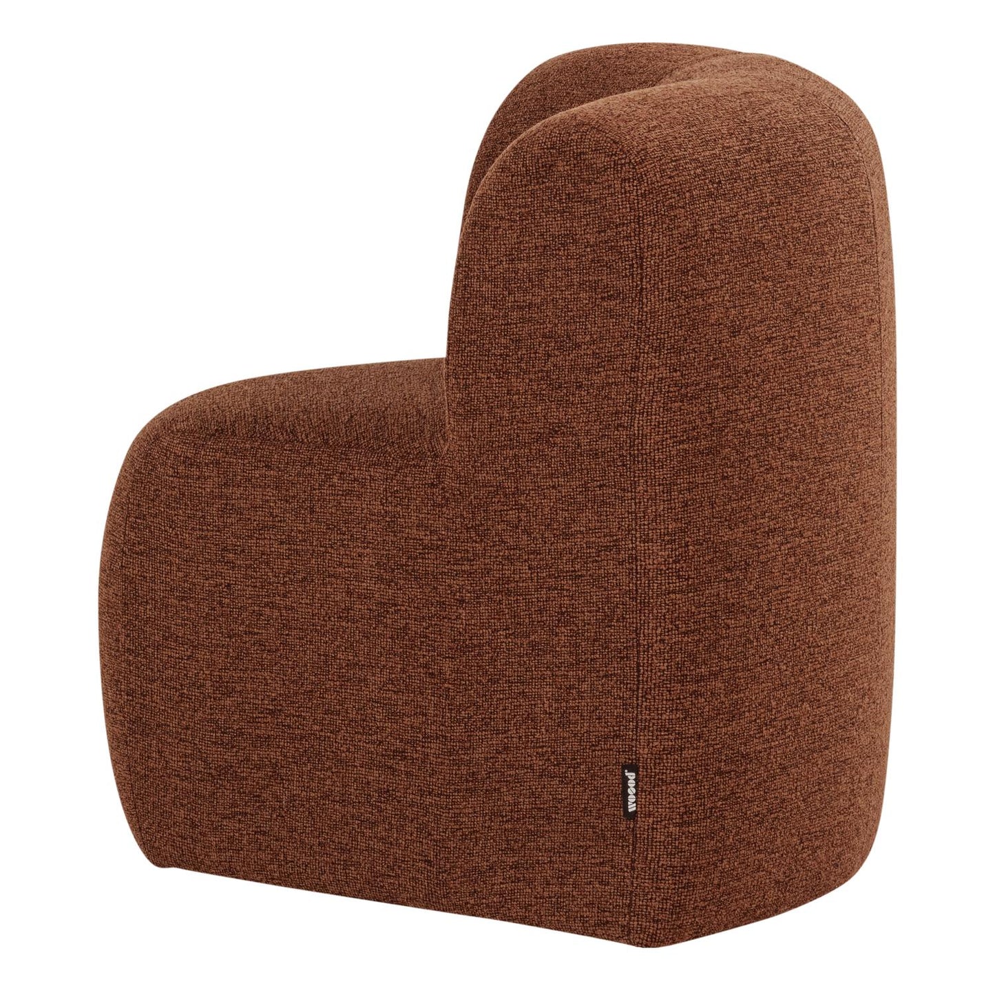 WOOOD Mojo Base eetbank hoek met rugleuning bouclé Roestbruin