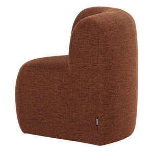 WOOOD Mojo Base eetbank hoek met rugleuning bouclé Roestbruin