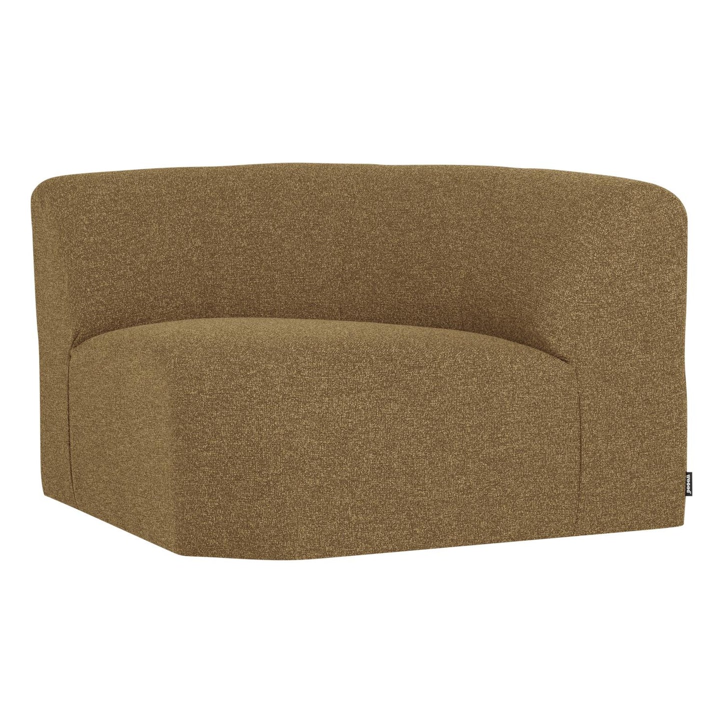 WOOOD Mojo Base bank hoekelement rond bouclé Geel/Bruin