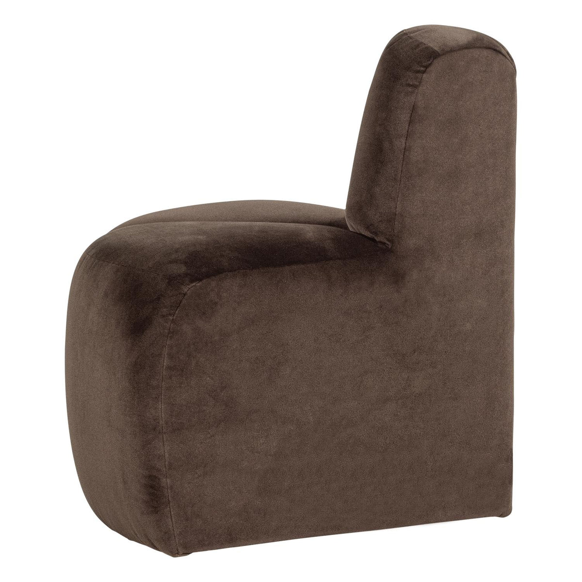 WOOOD Mojo eetbank hoek rond rugleuning velvet Bruin