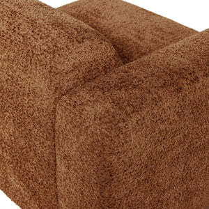 WOOOD Mojo Base 1-zits bank arm links wollig Roestbruin