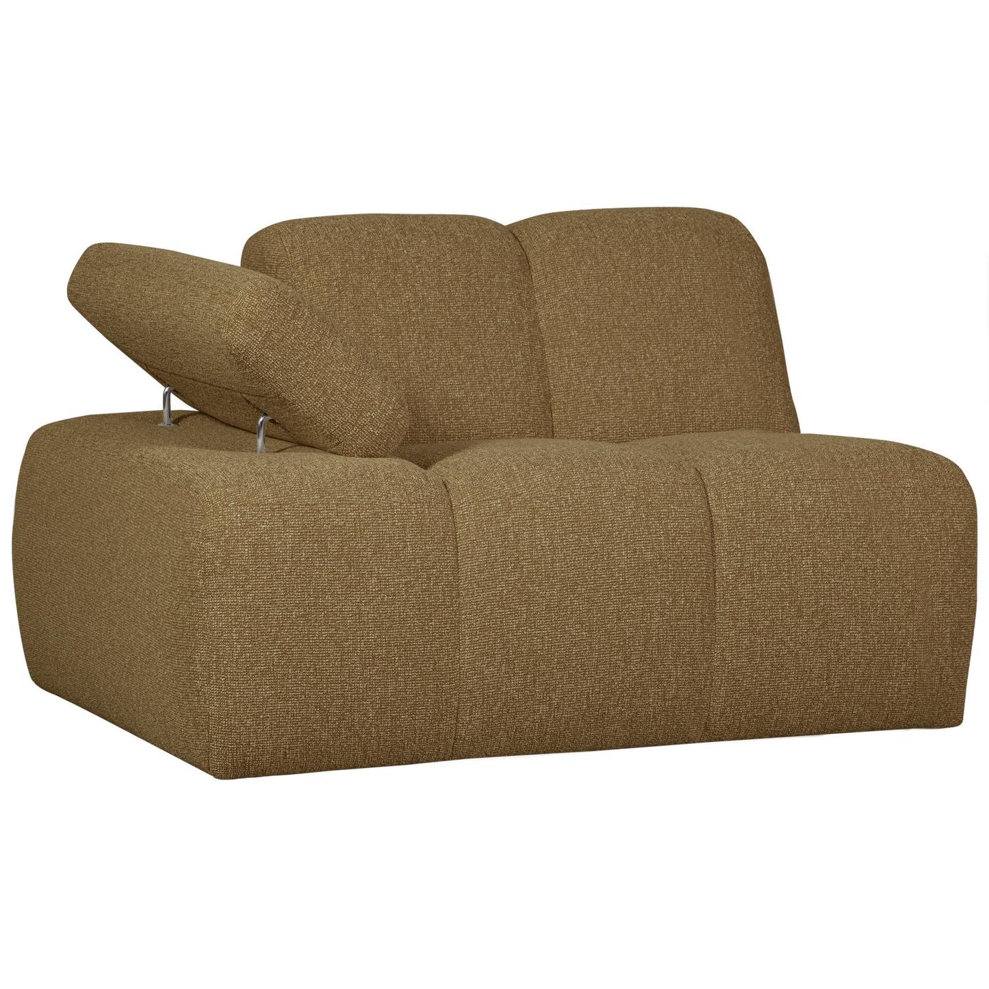 WOOOD Mojo 1-zits bank arm links bouclé Geel/Bruin Melange