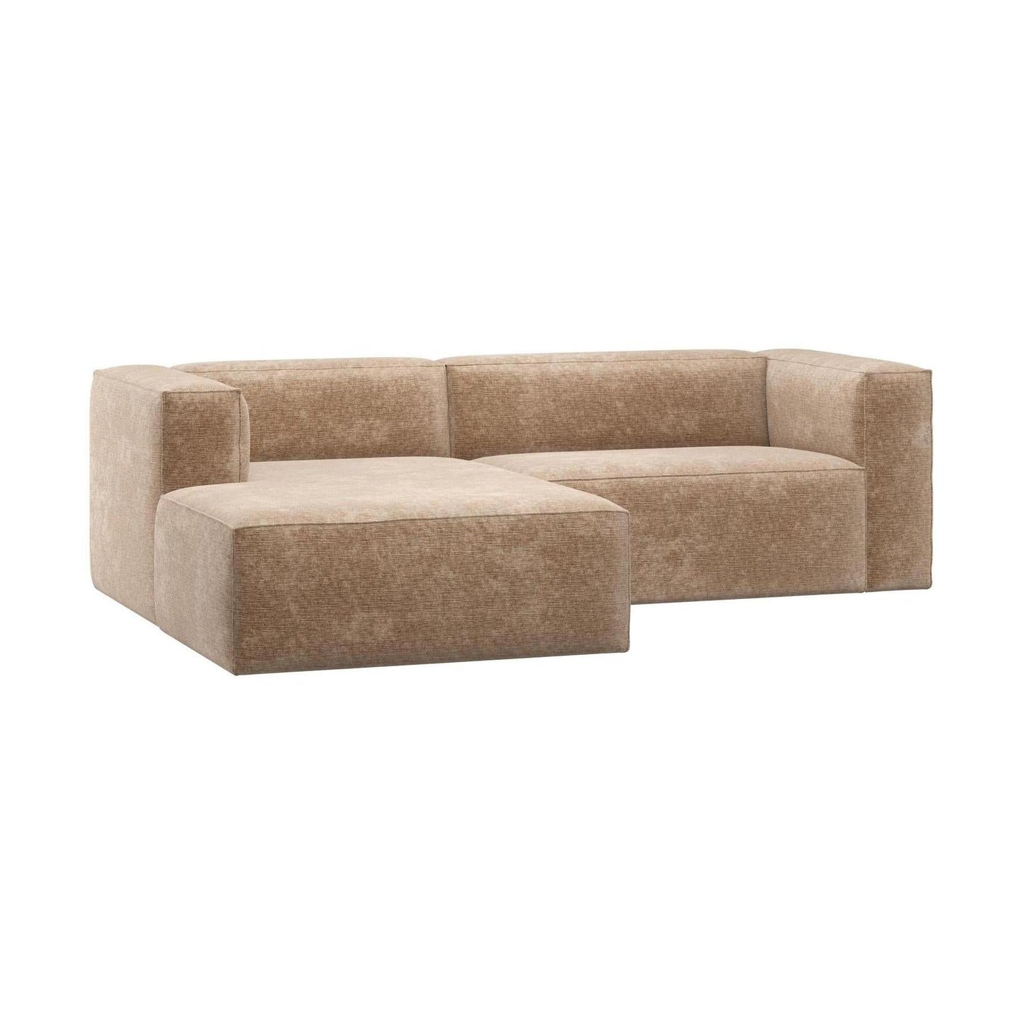 WOOOD Bean chaise longue bank links Chenille Velvet Perzikroze