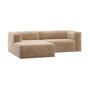 WOOOD Bean chaise longue bank links Chenille Velvet Perzikroze