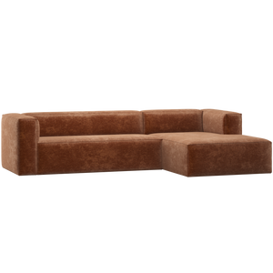 WOOOD Bean hoekbank rechts Chenille Velvet Terra