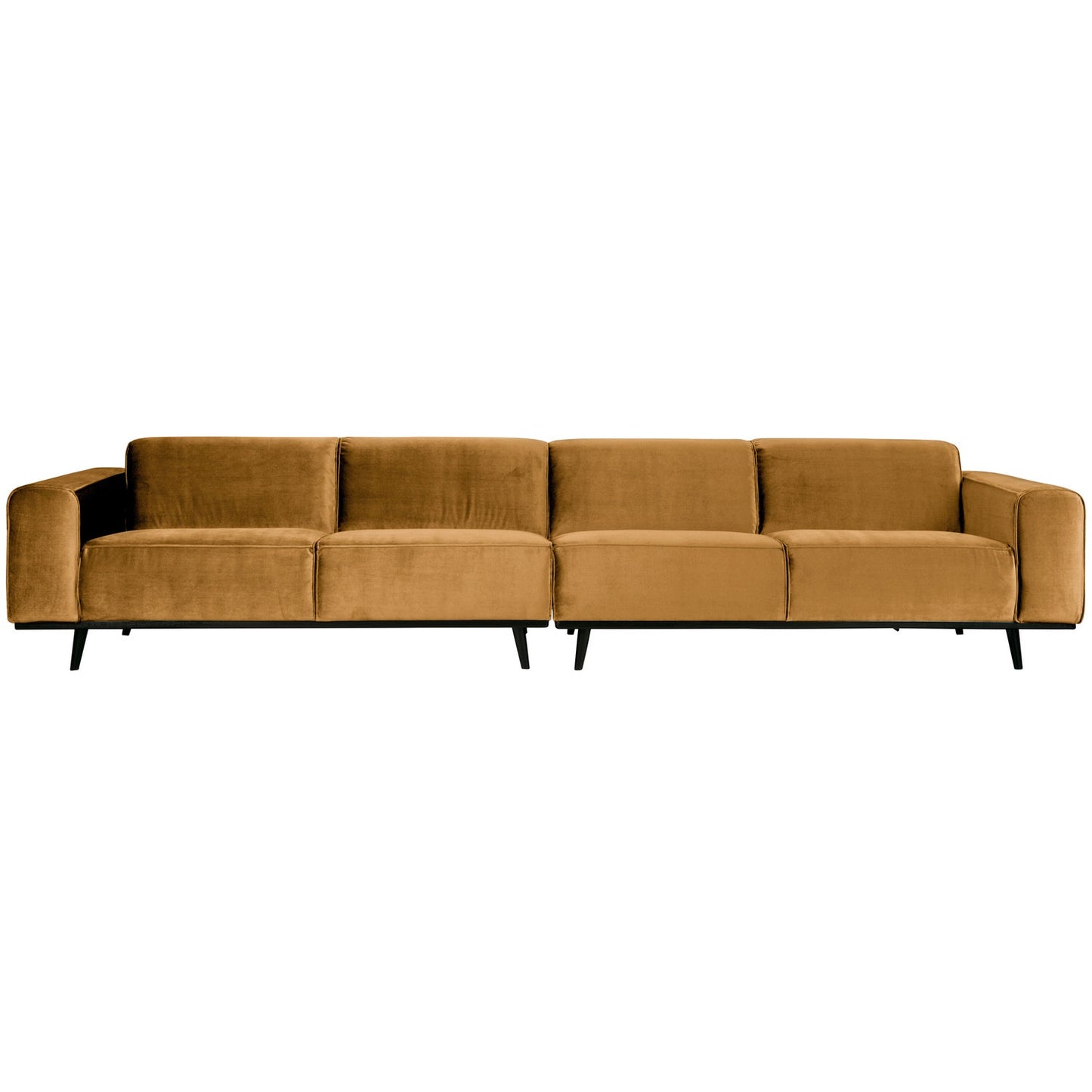 WOOOD Statement XL 4-zits bank 372 cm Velvet Honinggeel