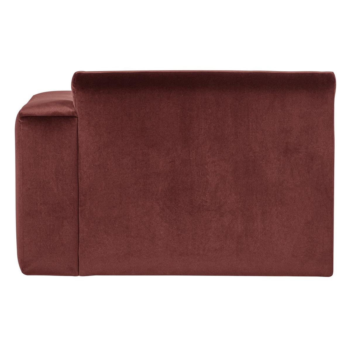 WOOOD Mojo Base chaise longue bank arm rechts velvet Kastanjebruin