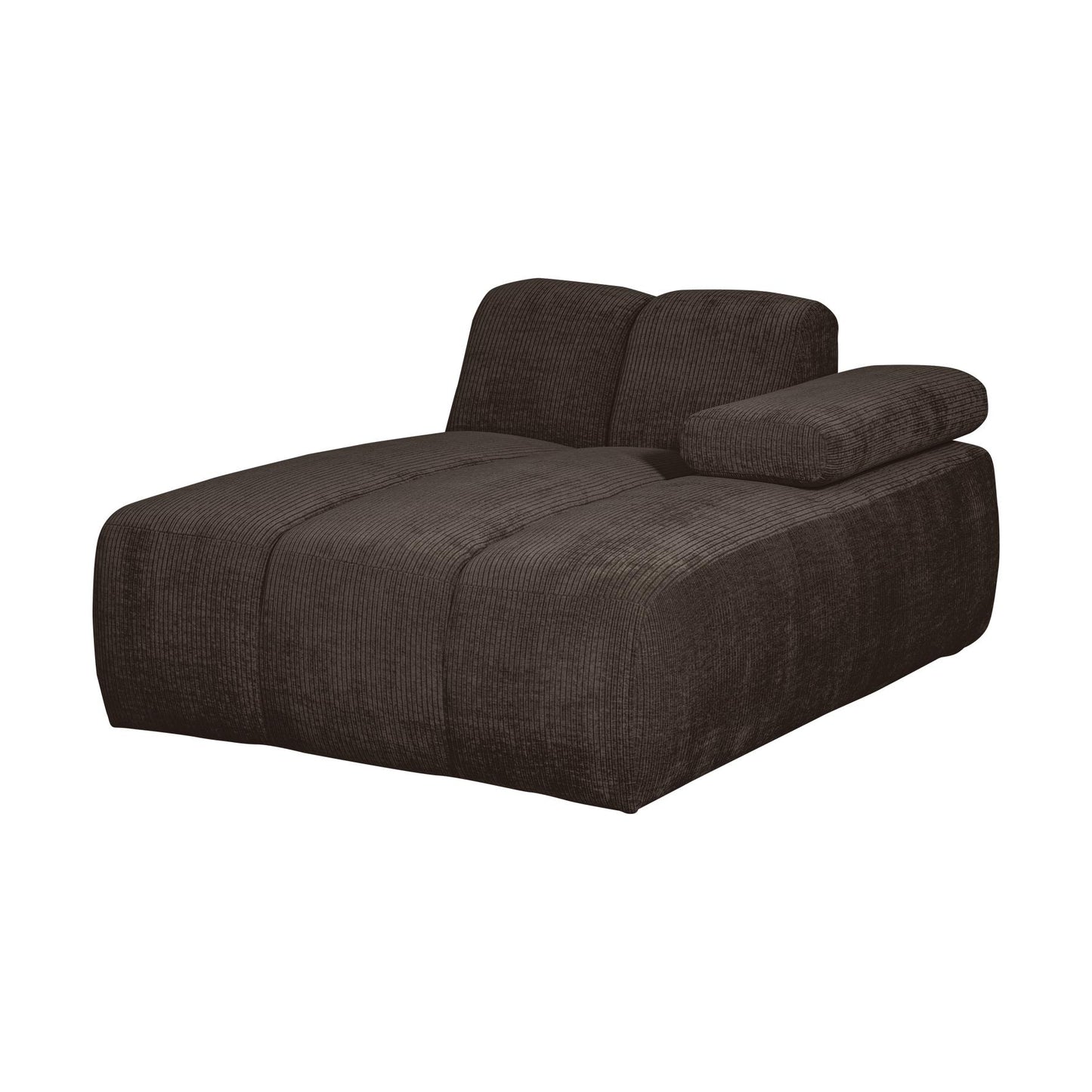 WOOOD Mojo chaise longue bank arm rechts ribstof Bruin