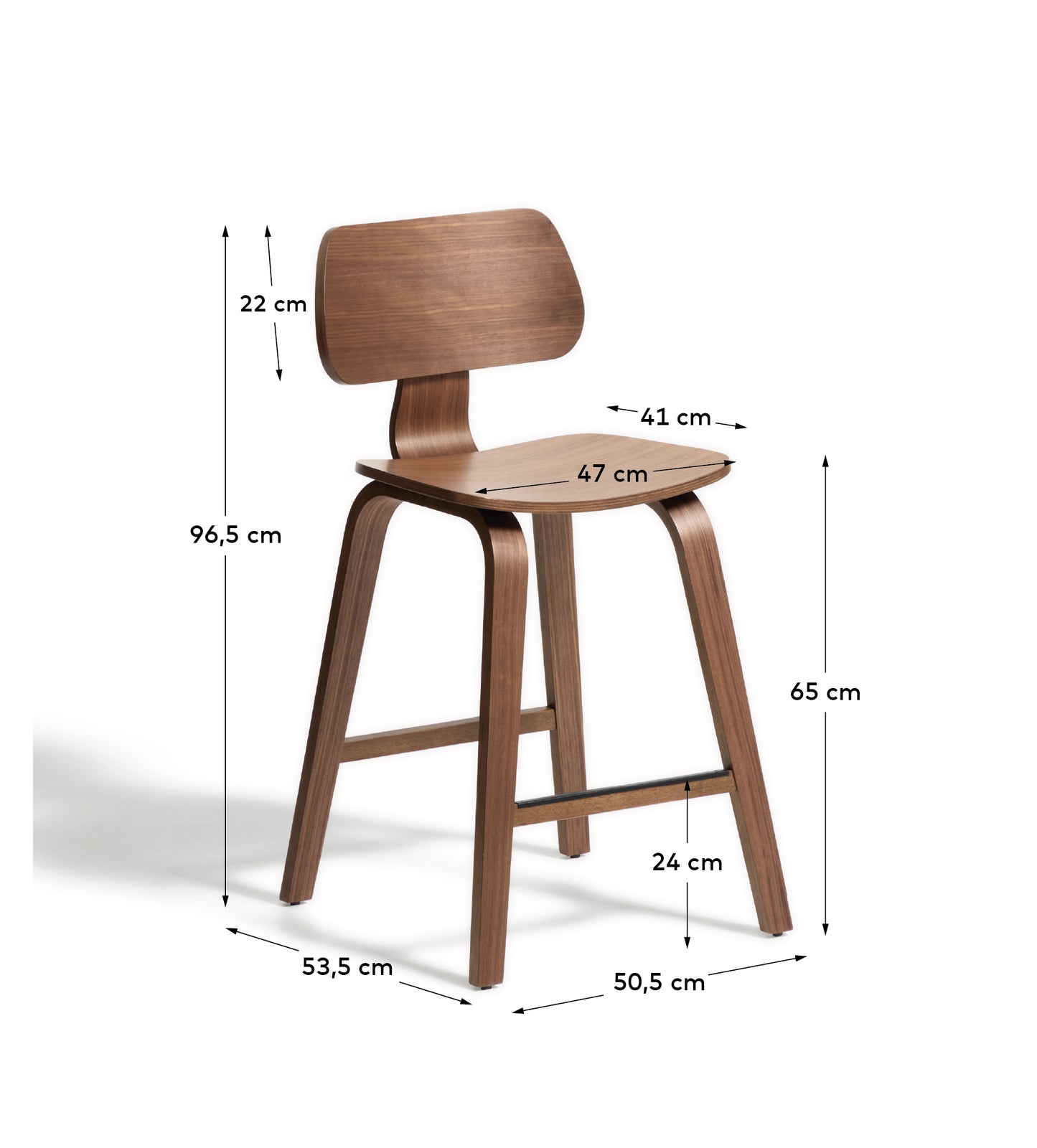 Kave Home Gena barkruk H65 Dark Brown