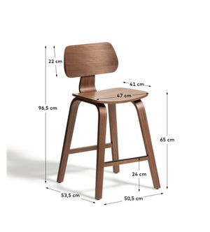 Kave Home Gena barkruk H65 Dark Brown