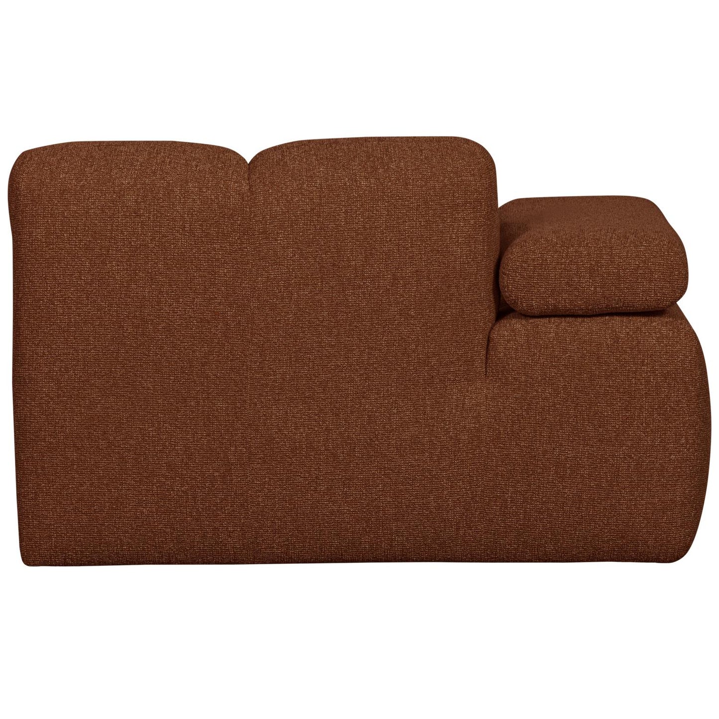 WOOOD Mojo chaise longue bank arm links bouclé Roestbruin Melange