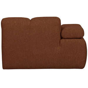 WOOOD Mojo chaise longue bank arm links bouclé Roestbruin Melange