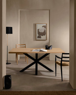 Kave Home Argo eettafel rechthoek 180x100 cm Natural/Black