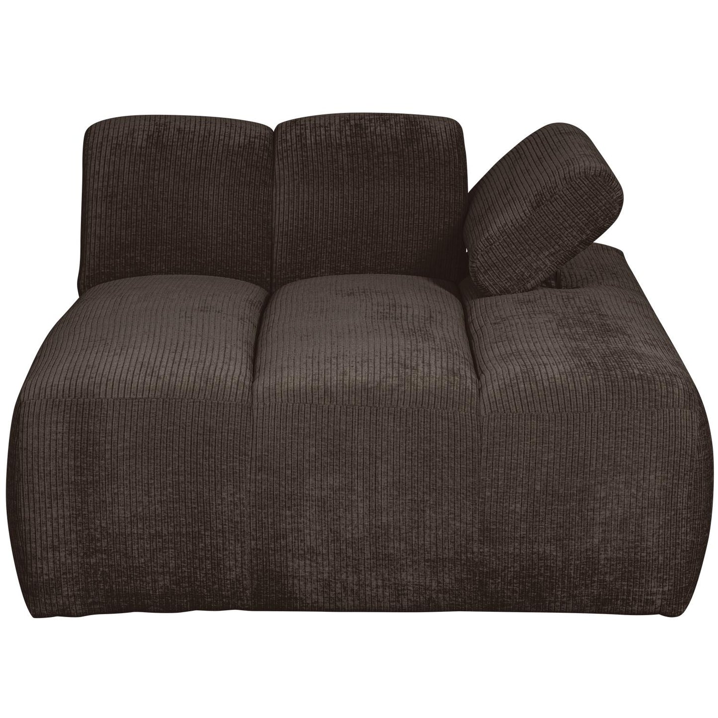 WOOOD Mojo chaise longue bank arm rechts ribstof Bruin