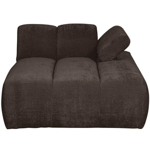 WOOOD Mojo chaise longue bank arm rechts ribstof Bruin