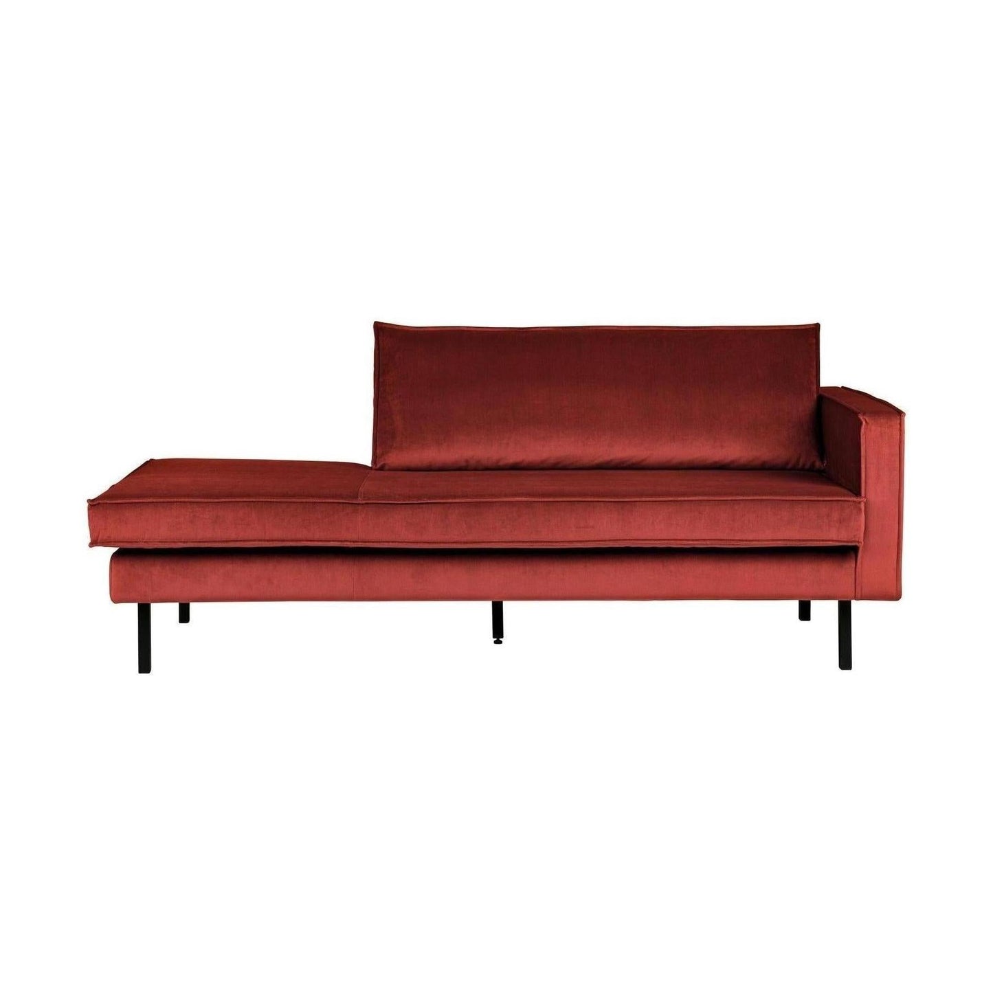 WOOOD Rodeo daybed rechts velvet Kastanjebruin