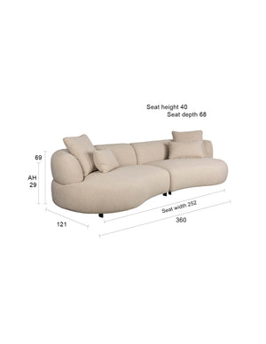 Zuiver Boulder 4,5-zitsbank Beige