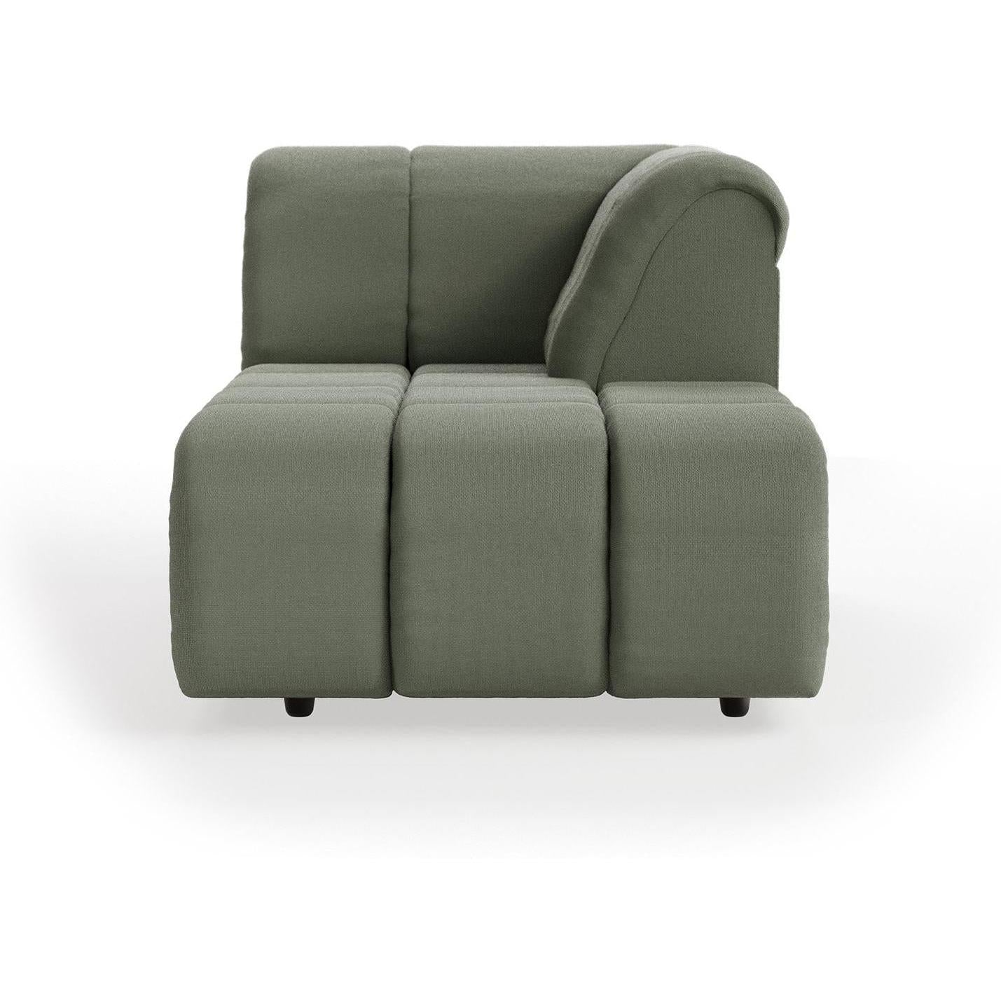 HKliving Wave bank right divan Linen Army Green