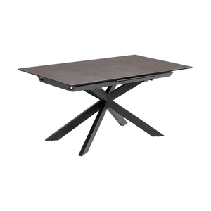 Kave Home Atminda eettafel uitschuifbaar rechthoek 160x90 cm Grey/Black